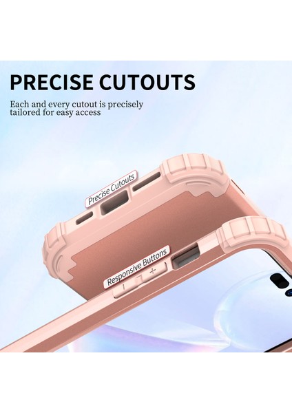 iPhone 15 Pro Max 3'ü 1 Arada Pc+Silikon Telefon Kılıfı Düşmeyi Önleyici Cep Telefonu Kapağı (Yurt Dışından) modelleri