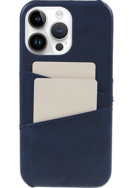 iPhone 15 Pro Max Shockproof Case Pu+Pc Telefon Kapağı 2 Kart Yuvaları Anti-Drop Telefon Kılıfı (Yurt Dışından)