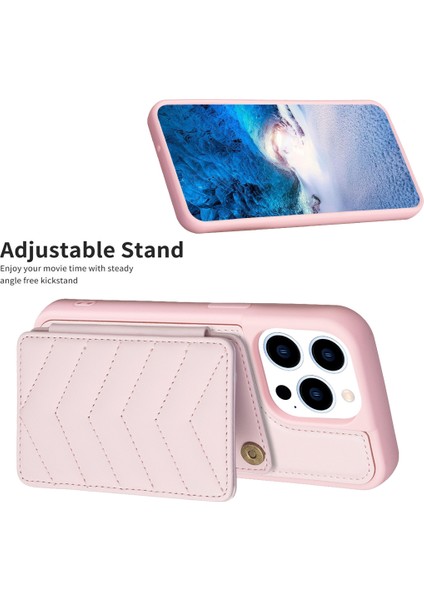 iPhone 15 Pro Max Cep Telefonu Kapağı, Kickstand Card Tutucu Telefon Kabuğu Tpu+Pu Deri Kılıf (Yurt Dışından)