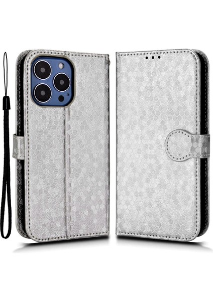 iPhone 15 Pro Max Dot Baskılı Şok Geçirmez Kapak Deri Cüzdan Stand Mepyon Telefon Kılıfı (Yurt Dışından)