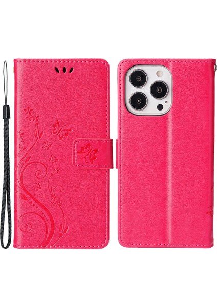 iPhone 15 Pro Max Cep Telefonu Kılıfı Pu Deri Cüzdan Kapak Stand Kayışı (Yurt Dışından)