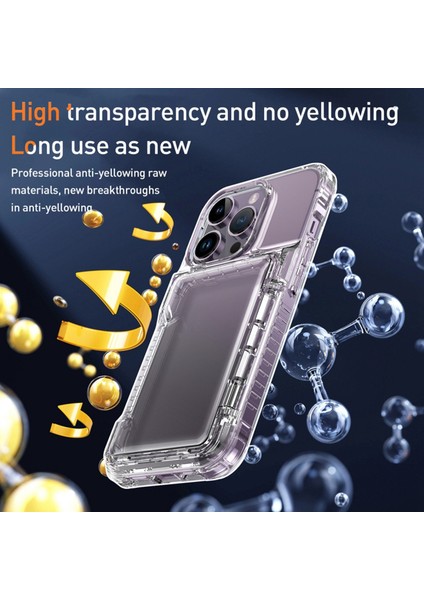 iPhone 15 Pro Max Toz Groopt Cep Telefon Kickstand Card Tutucu Temiz Pc + Tpu Telefon Kapağı (Yurt Dışından) indirimleri