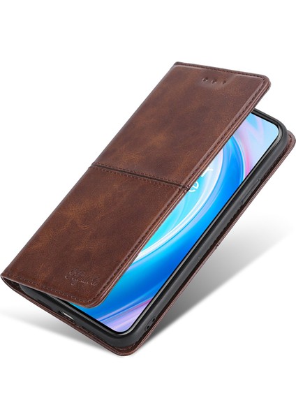 iPhone 15 Pro Max Cowhide Doku Telefon Kapağı Pu Deri Stand Kart Kart Yuvaları (Yurt Dışından)