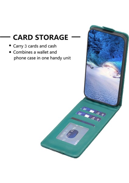 iPhone 15 Plus Dikey Flip Şok Geçirmez Kapak Pu Deri Basılı Telefon Kabuğu (Yurt Dışından)