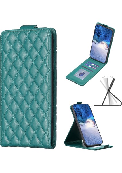 iPhone 15 Plus Dikey Flip Şok Geçirmez Kapak Pu Deri Basılı Telefon Kabuğu (Yurt Dışından)