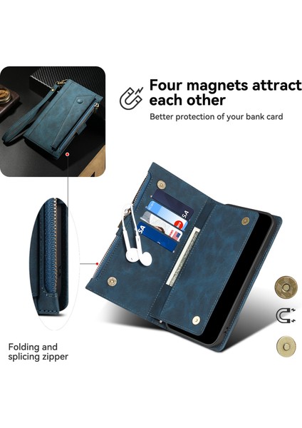 iPhone 15 Plus Cüzdan Deri Kılıfı, Zipper Cep Rfıd Engelleyen Telefon Stand Kapağı (Yurt Dışından) indirimleri