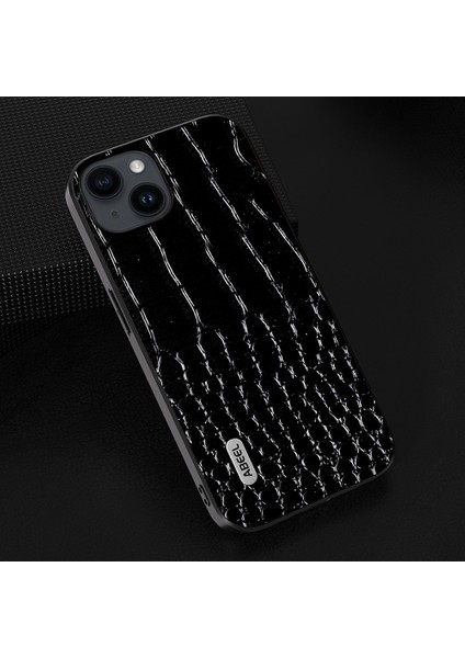 iPhone 15 Plus Timsah Doku Telefon Kılıfı Inek Deri+Pc+Tpu Anti-Damla Kapağı (Yurt Dışından) fiyatları