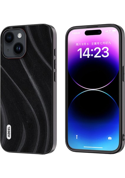 iPhone 15 Plus Deri Kaplama Telefon Kapağı Kıç Çizelge Önleyici Pc+Tpu Kılıfı (Yurt Dışından)