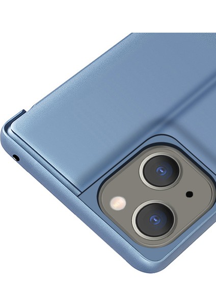 iPhone 15 Plus Pencere Aynası Yüzey Telefon Kılıfı Elektrokaplanmış Çizelge Anti Deri Kapak (Yurt Dışından)