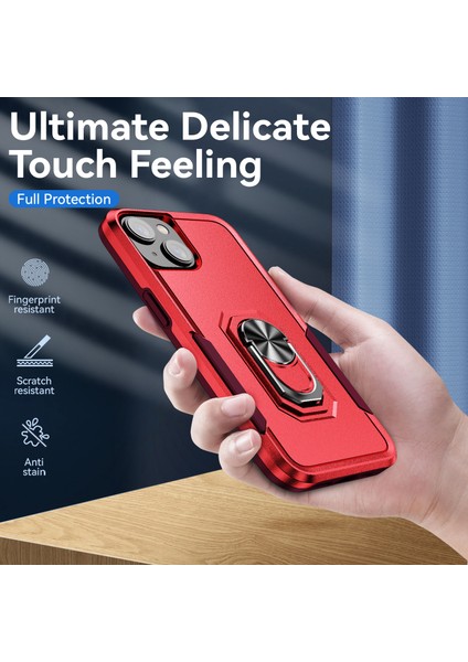 iPhone 15 Plus Ring Kickstand Pc+Tpu Back Cover Çizelge Karşıtı Telefon Kılıfı (Yurt Dışından)