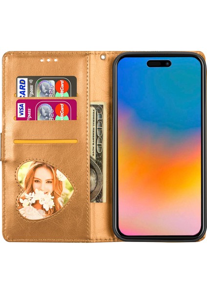 iPhone 15 Plus Işıltılı Pu Deri Telefon Kasası Fermuar Cep Cüzdan Telefon Standı Kapağı (Yurt Dışından)