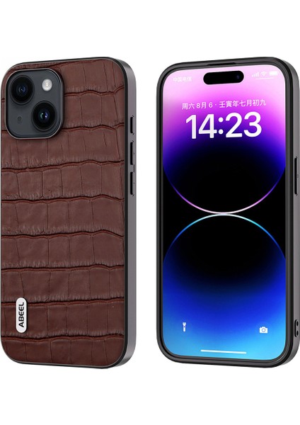 iPhone 15 Plus Telefon Kasası Cowhide Deri + Tpu + Pc Timsah Doku Kapağı (Yurt Dışından)