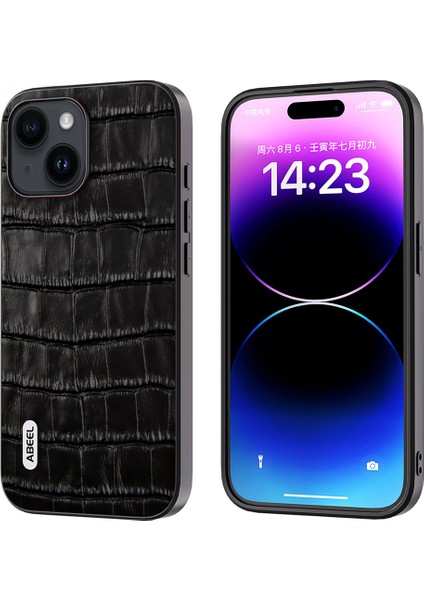 iPhone 15 Plus Telefon Kasası Cowhide Deri + Tpu + Pc Timsah Doku Kapağı (Yurt Dışından)