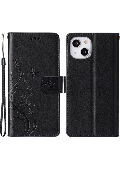 iPhone 15 Plus Pu Deri Cüzdan Kapak Cep Telefonu Kılıf Standı Kayış (Yurt Dışından)