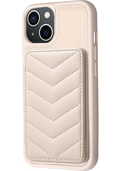 iPhone 15 Plus Ön Kara Çizelge Anti Cep Telefonu Kapağı Kickstand Card Yuvası Telefon Kabuğu Tpu+Pu Deri Kılıf (Yurt Dışından)