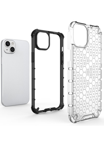 iPhone 15 Plus Telefon Kılıfı, Tpu+Pc Telefon Kabuğu Petek Dokusu Arka Kapak (Yurt Dışından)