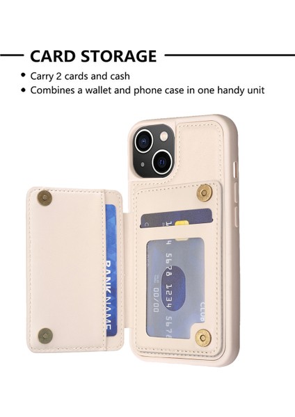 iPhone 15 Plus Ön Kara Çizelge Anti Cep Telefonu Kapağı Kickstand Card Yuvası Telefon Kabuğu Tpu+Pu Deri Kılıf (Yurt Dışından) fırsatları