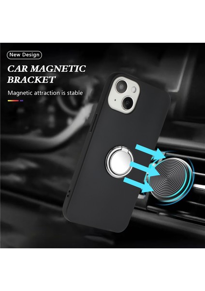 iPhone 15 Telefon Koruması Kova Ayna Benzeri Yüzük Kickstand Telefon Kabuğu Mat Tpu Kılıfı (Yurt Dışından) fırsatları