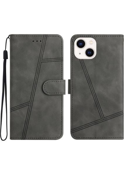 iPhone 15 Plus Cilt Touch Telefon Kılıfı Retro Pu Deri Cüzdan Kapağı Standlı (Yurt Dışından)
