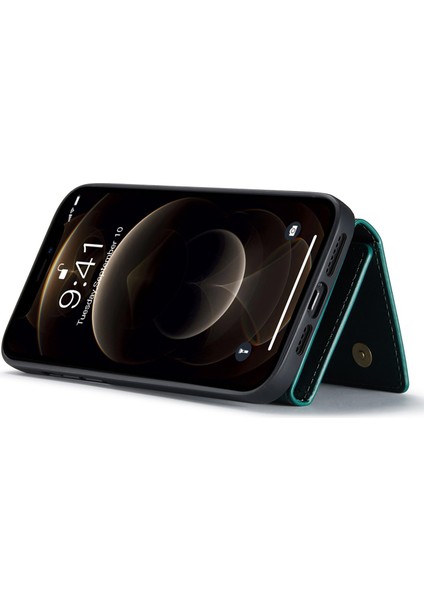 iPhone 15 Pc+Tpu+Pu Manyetik Cüzdan Telefon Kabuğu Anti-Drop Kickstand Case (Yurt Dışından)