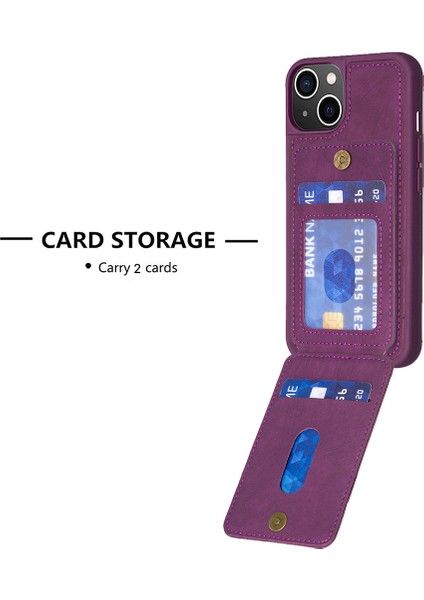 iPhone 15 Kickstand Case Mat Pu Deri Kaplamalı Tpu Telefon Kapağı (Yurt Dışından)