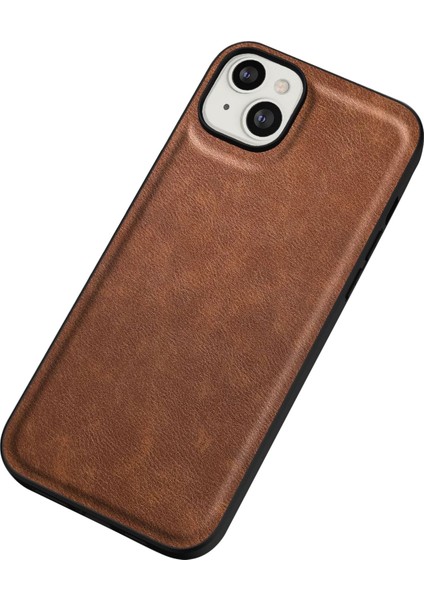 iPhone 15 Retro Anti-Damla Telefon Kasası Pu Deri Kaplı Tpu+Pc Arka Kapak (Yurt Dışından)