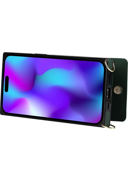 iPhone 15 Pro Anti-Düşme Kapak Pu Deri + Tpu Fermuar Cüzdan Kickstand Telefon Kılıfı ile Askı (Yurt Dışından) fırsatları
