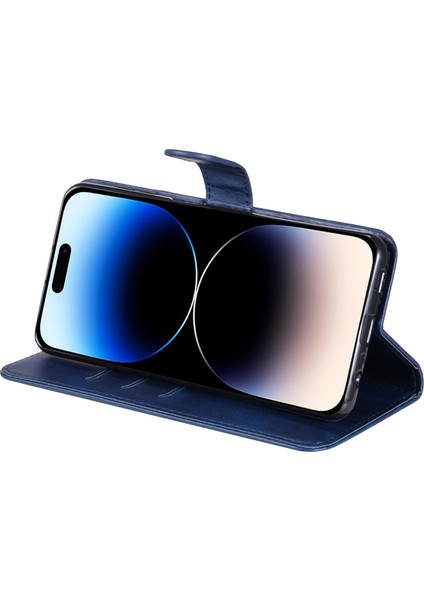 iPhone 15 Pro Buzağı Dokulu Telefon Kılıfı Fermuarlı Cüzdan Katlanabilir Stand Anti-Scratch Cep Telefonu Kapağı (Yurt Dışından) fırsatları