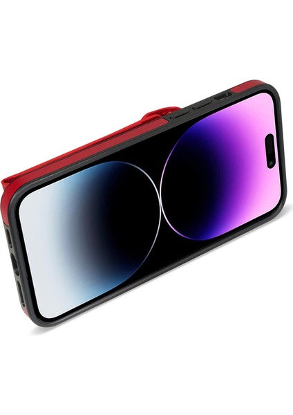 iPhone 15 Pro Fermuar Cep Kartı Yuvaları Telefon Kapağı Kickstand Pu Deri Kaplamalı Tpu Kılıf (Yurt Dışından) modelleri