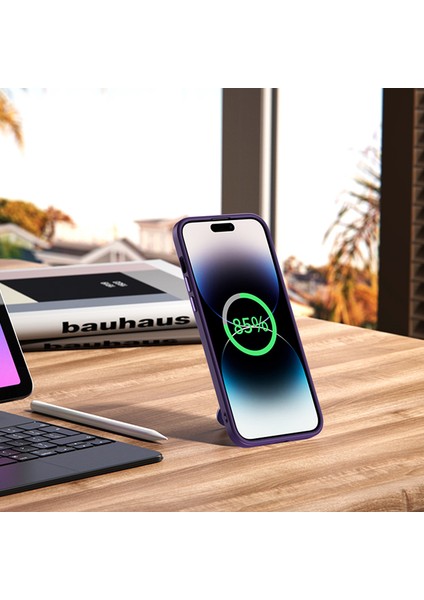 iPhone 15 Pro Manyetik Kasa, Mat Tpu+Akrilik Yüzük Kickstand Telefon Kapağı (Yurt Dışından) fırsatları