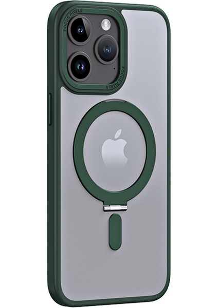 iPhone 15 Pro Manyetik Kasa, Mat Tpu+Akrilik Yüzük Kickstand Telefon Kapağı (Yurt Dışından)