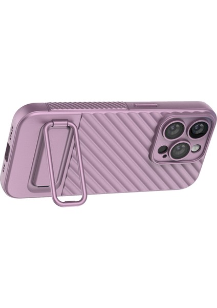 iPhone 15 Pro Kickstand Slim Fit Telefon Kapağı Cilt Touch Şok Geçirmez Yumuşak Tpu Kılıfı (Yurt Dışından)