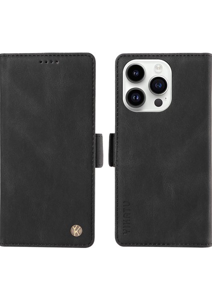 iPhone 15 Pro Cep Telefonu Kılıfı, Pu Deri Kabuk Manyetik Cilt Touch Cüzdan Stand Kapağı (Yurt Dışından)