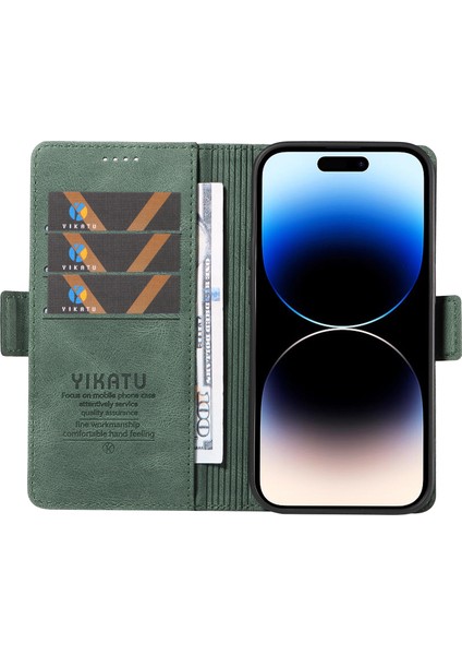 iPhone 15 Pro Cep Telefonu Kılıfı, Pu Deri Kabuk Manyetik Cilt Touch Cüzdan Stand Kapağı (Yurt Dışından) fiyatları
