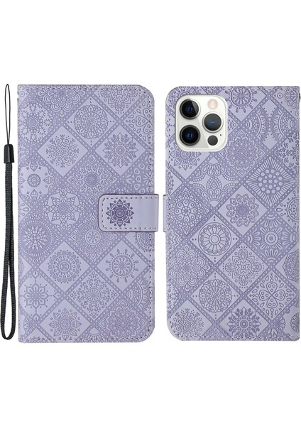 iPhone 15 Pro Folio Flip Stand Telefon Kapağı Deri Cüzdan Kılıfı (Yurt Dışından)