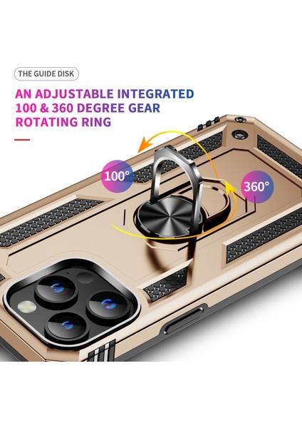 iPhone 15 Pro Max Telefon Kılıfı Pc+Tpu Kickstand Kapak Dahili Manyetik Tutucu Metal Sayfası (Yurt Dışından) indirimleri