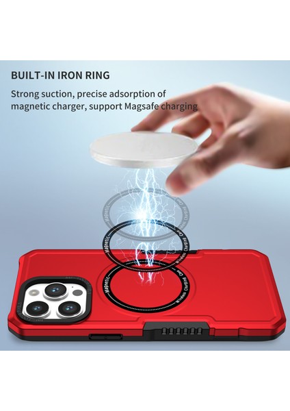 iPhone 15 Pro Max Pc+Tpu Sağlam Şok Geçirmez Kılıf Manyetik Telefon Kapağı Magsafe ile Uyumlu (Yurt Dışından)