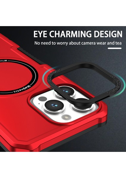 iPhone 15 Pro Max Pc+Tpu Sağlam Şok Geçirmez Kılıf Manyetik Telefon Kapağı Magsafe ile Uyumlu (Yurt Dışından)