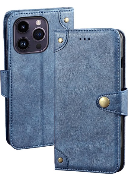 iPhone 15 Pro Max Toz Geçirmez Cüzdan Telefon Kapağı Ön Kara Çizelge Pu Deri Cep Telefon Kılıfı Kabuğu (Yurt Dışından)