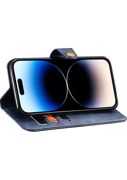 iPhone 15 Pro Max Toz Geçirmez Cüzdan Telefon Kapağı Ön Kara Çizelge Pu Deri Cep Telefon Kılıfı Kabuğu (Yurt Dışından) fırsatları