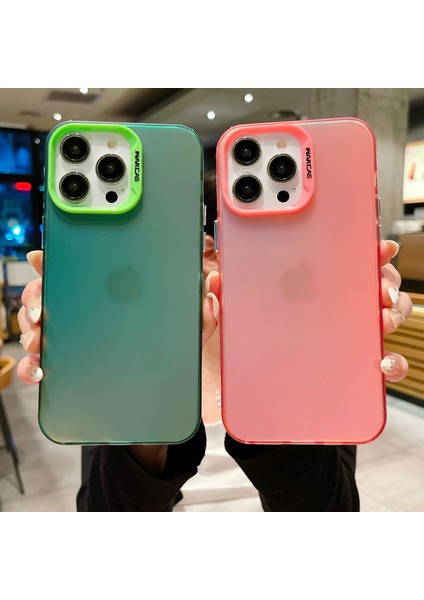 iPhone 15 Pro Shockproof Case Anti-Drop Gradyan Renk Akrilik Tpu Telefon Kapağı (Yurt Dışından)