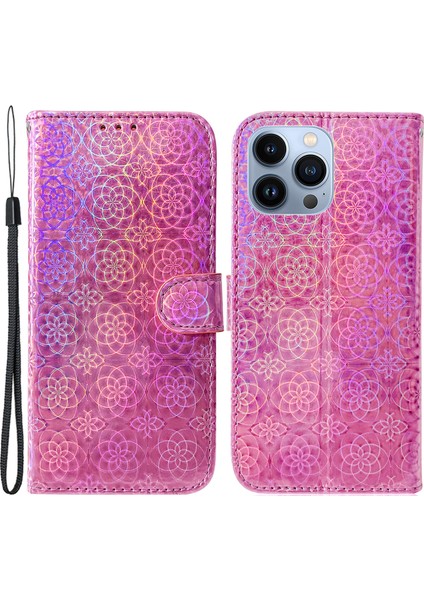 iPhone 15 Pro Max Stand Cüzdan Kılıfı, Göz Kamaştırıcı Deri Cep Telefonu Kapağı (Yurt Dışından)