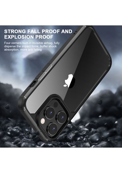 iPhone 15 Pro Max Tpu+Pc Şok Geçirmez Kapak Temizle Arka Cep Telefonu Kılıfı (Yurt Dışından)