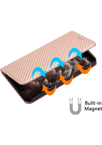 iPhone 15 Pro Max Karbon Fiber Doku Pu Deri+Tpu Cüzdan Kılıf Katlanabilir Stand Telefon Kapağı (Yurt Dışından) fırsatları