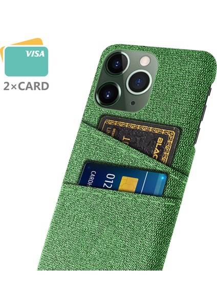 iPhone 15 Pro Max Hard Pc + Kumaş Anti-Cratch Telefon Kapağı Çift Kart Tutucu Telefon Kılıfı (Yurt Dışından)