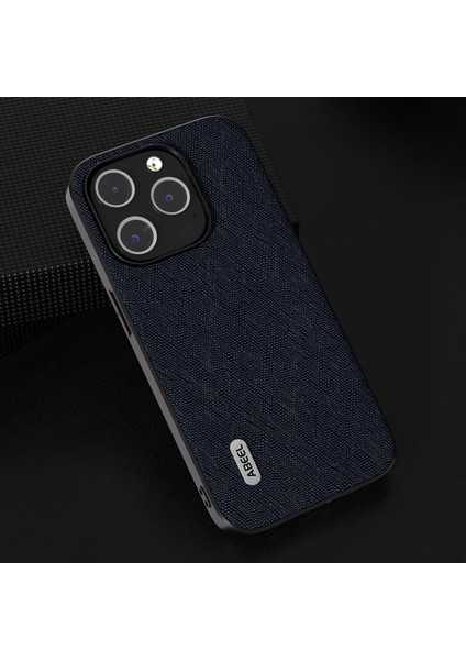 iPhone 15 Pro Max Çapraz Doku Telefon Kılıfı Cowhide Deri Kaplamalı Tpu+Pc Şok Geçirmez Kapak (Yurt Dışından)