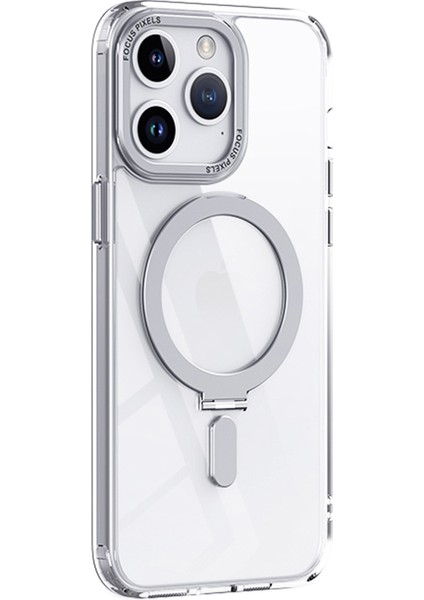iPhone 15 Pro Max Tpu+Akrilik Damla Koruma Görünmez Kickstand Telefon Kapağı Manyetik Mat Kılıf (Yurt Dışından)