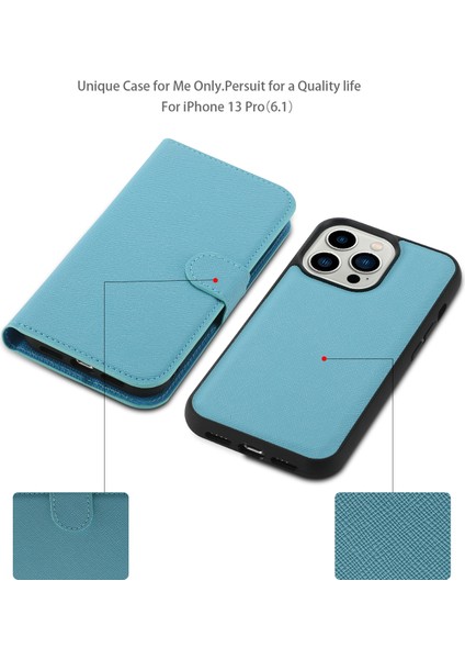 iPhone 15 Pro Max Söndürülebilir Pu Deri Kılıf Stand Cüzdan Çapraz Doku Telefon Kapağı (Yurt Dışından)