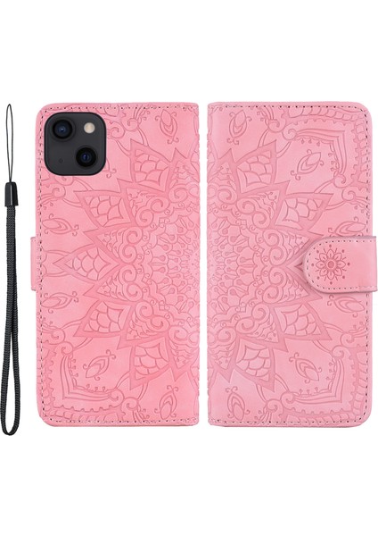 iPhone 15 Plus Ön Kara Çizelge Telefon Kapağı Buzağı Doku Standı Cüzdan Deri Kılıf (Yurt Dışından)