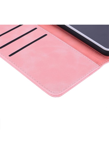 iPhone 15 Plus Ön Kara Çizelge Telefon Kapağı Buzağı Doku Standı Cüzdan Deri Kılıf (Yurt Dışından)